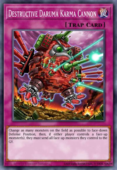 Destructive Daruma Karma Cannon Prismatic Secret Rare MP23-EN217 25th Anniversary Tin Dueling Heroes Mega Pack Yugioh card