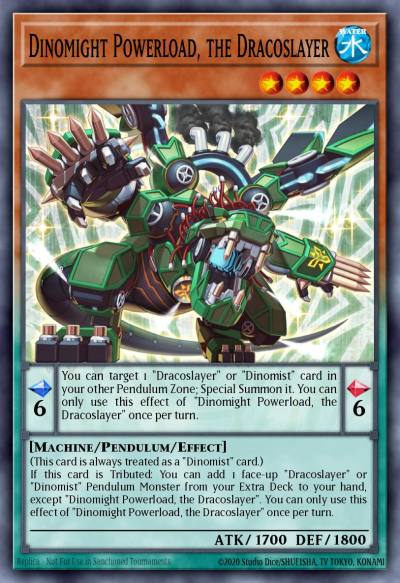Dinomight Powerload the Dracoslayer Prismatic Secret Rare MP23-EN174 25th Anniversary Tin Dueling Heroes Mega Pack Yugioh card