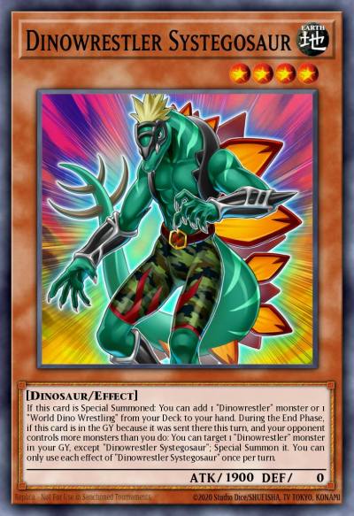 Dinowrestler Systegosaur Common MP19-EN159 2019 Gold Sarcophagus Tin Mega Pack Yugioh card