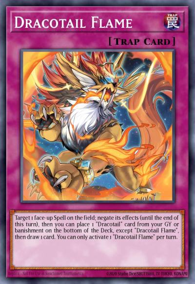 Dracotail Flame Rare JUSH-EN011 Justice Hunters Yugioh card