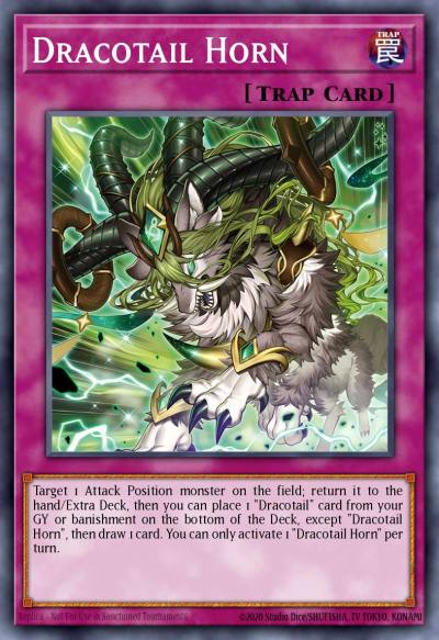Dracotail Horn Rare JUSH-EN010 Justice Hunters Yugioh card