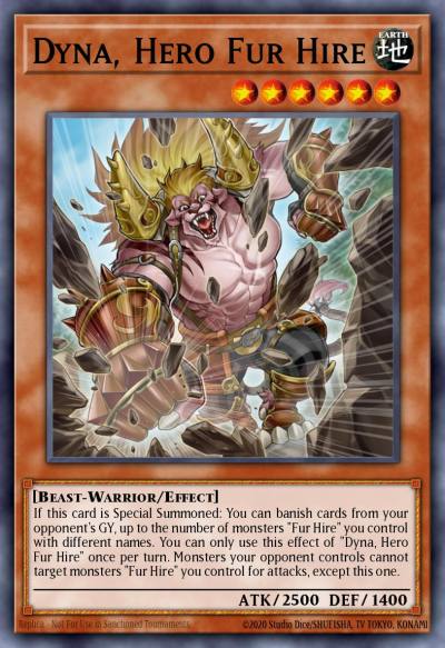 Dyna Hero Fur Hire Common MP19-EN251 2019 Gold Sarcophagus Tin Mega Pack Yugioh card