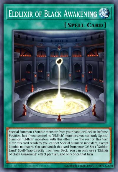 Eldlixir of Black Awakening Premium Gold Rare MGED-EN049 Maximum Gold El Dorado Yugioh card