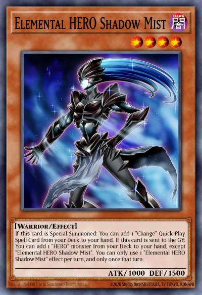 Elemental HERO Shadow Mist Super Rare SDHS-EN001 HERO Strike Structure Deck Yugioh card