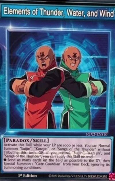 Elements of Thunder Water and Wind Common SGX2-ENS10 Speed Duel GX Midterm Paradox Yugioh card