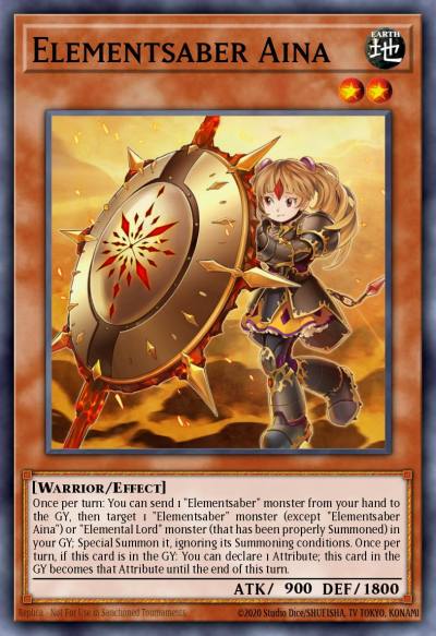 Elementsaber Aina Common FLOD-EN019 Flames of Destruction Yugioh card