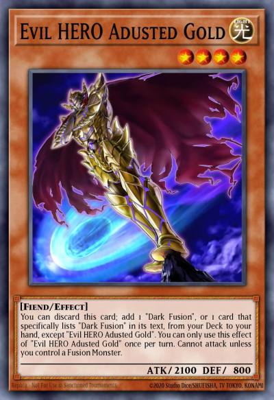 Evil HERO Adusted Gold Secret Rare BROL-EN068 Brothers of Legend Yugioh card