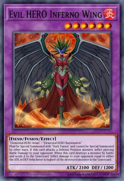 Evil HERO Inferno Wing Ultimate Rare GLAS-EN038 Gladiators Assault Yugioh card