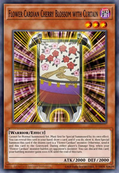 Flower Cardian Cherry Blossom with Curtain Common RATE-EN012 Raging Tempest Yugioh card