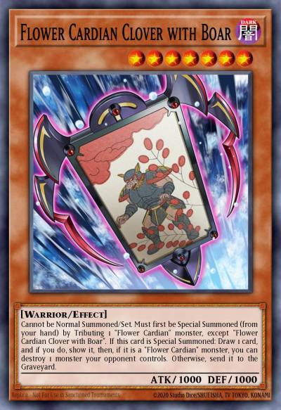 Flower Cardian Clover with Boar Common INOV-EN012 Invasion Vengeance Yugioh card