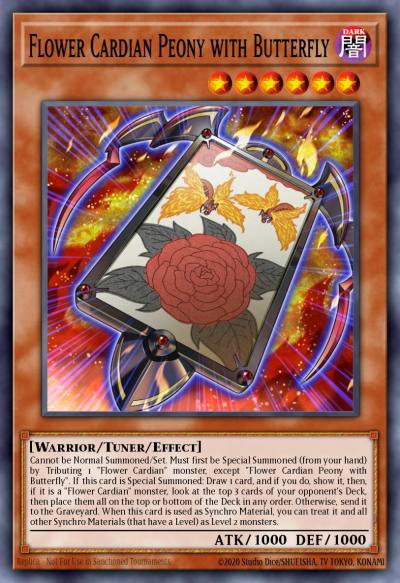 Flower Cardian Peony with Butterfly Common INOV-EN014 Invasion Vengeance Yugioh card