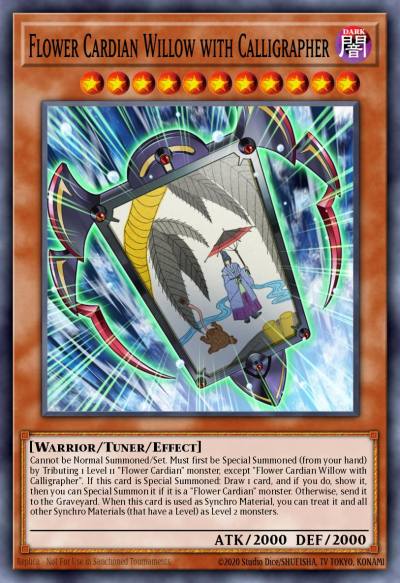 Flower Cardian Willow with Calligrapher Common DLCS-EN133 Dragons of Legend The Complete Series Yugioh card