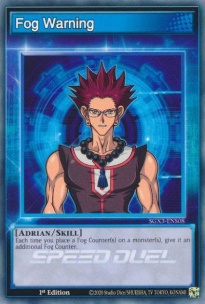Fog Warning Common SGX3-ENS08 Speed Duel GX Duelists of Shadows Yugioh card