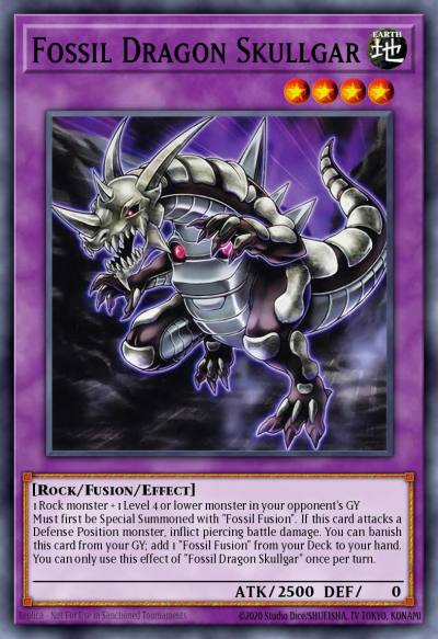 Fossil Dragon Skullgar Secret Rare BLAR-EN010 Battles of Legend Armageddon Yugioh card