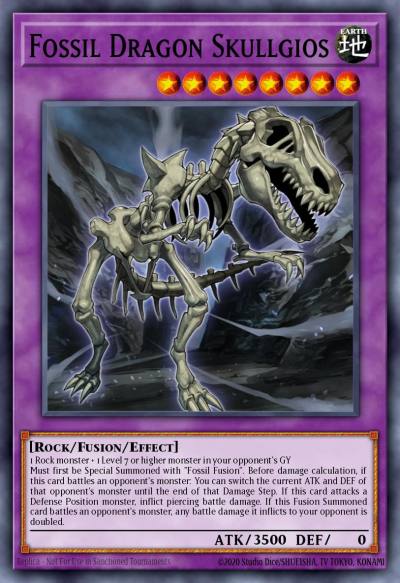 Fossil Dragon Skullgios Secret Rare BLAR-EN009 Battles of Legend Armageddon Yugioh card