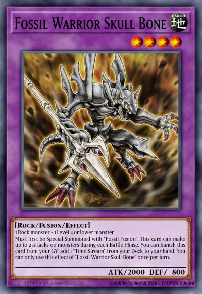 Fossil Warrior Skull Bone Secret Rare BLAR-EN008 Battles of Legend Armageddon Yugioh card