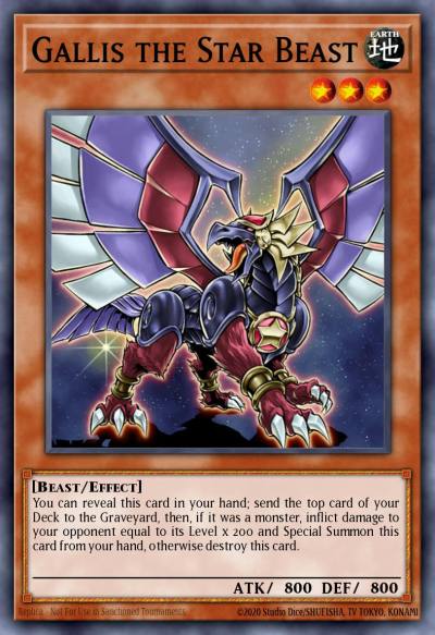 Gallis the Star Beast Secret Rare LCGX-EN041 Legendary Collection 2 The Duel Academy Years Mega Pack Yugioh card