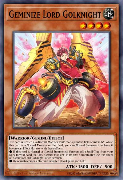 Geminize Lord Golknight Common BODE-EN032 Burst of Destiny Yugioh card