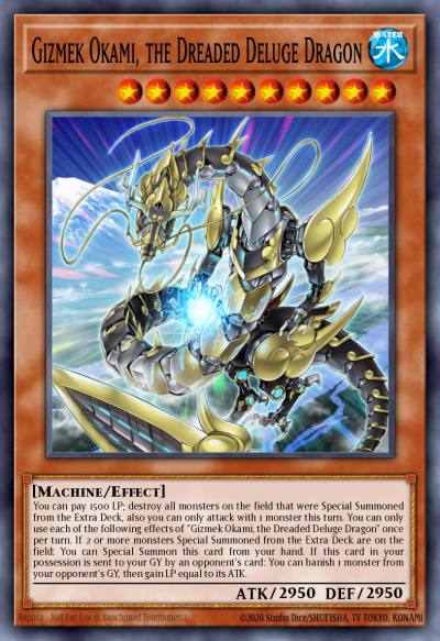 Gizmek Okami the Dreaded Deluge Dragon Super Rare MP21-EN121 2021 Tin of Ancient Battles Yugioh card