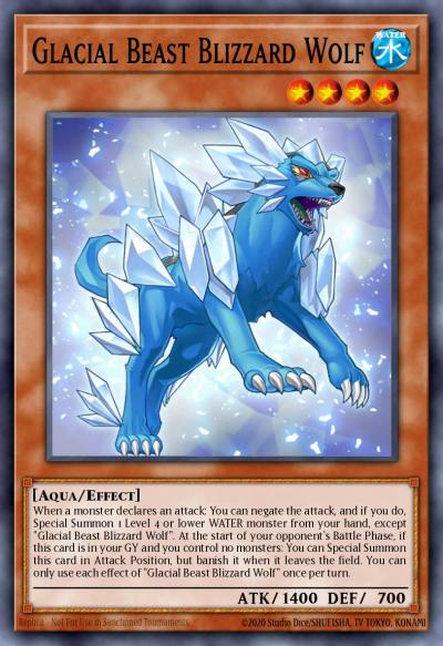 Glacial Beast Blizzard Wolf Secret Rare BLAR-EN031 Battles of Legend Armageddon Yugioh card