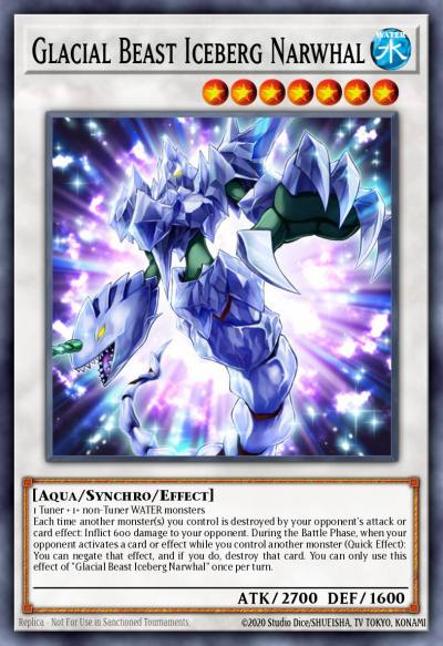 Glacial Beast Iceberg Narwhal Secret Rare BLAR-EN033 Battles of Legend Armageddon Yugioh card