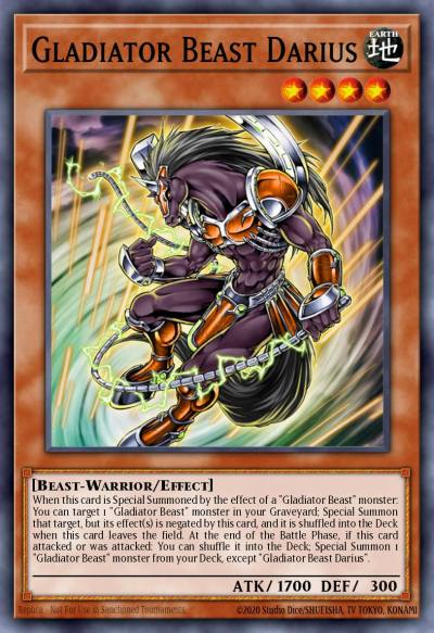 Gladiator Beast Darius Secret Rare LCGX-EN244 Legendary Collection 2 The Duel Academy Years Mega Pack Yugioh card
