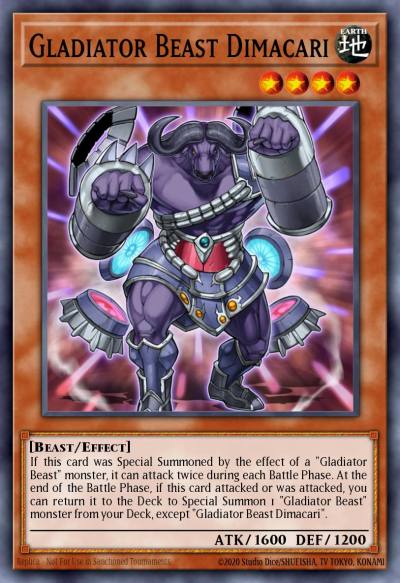Gladiator Beast Dimacari Common GLAS-EN023 Gladiators Assault Yugioh card
