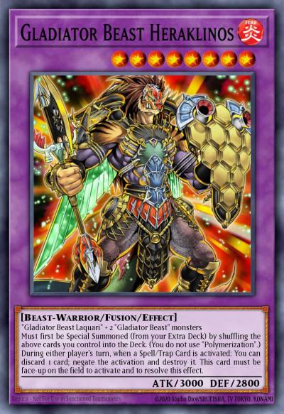 Gladiator Beast Heraklinos Secret Rare GLAS-EN044 Gladiators Assault Yugioh card