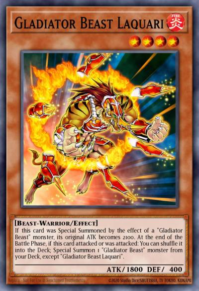 Gladiator Beast Laquari Rare GLAS-EN021 Gladiators Assault Yugioh card