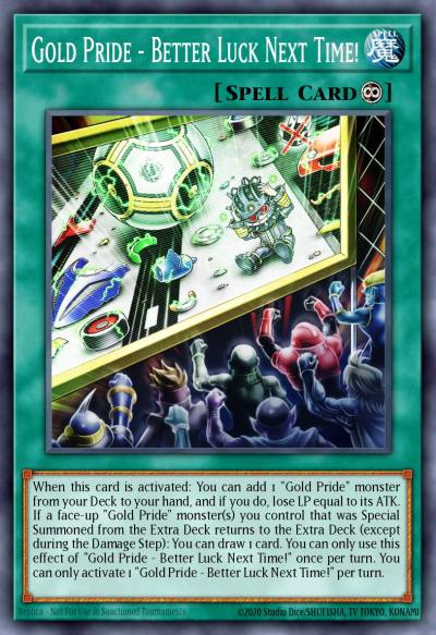 Gold Pride - Better Luck Next Time Prismatic Secret Rare MP24-EN089 25th Anniversary Tin Dueling Mirrors Yugioh card