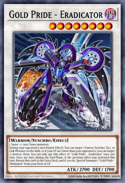 Gold Pride - Eradicator Quarter Century Secret Rare LEDE-EN041 Legacy of Destruction Yugioh card