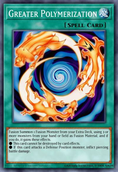 Greater Polymerization Prismatic Secret Rare MP22-EN050 2022 Tin of the Pharaohs Gods Yugioh card