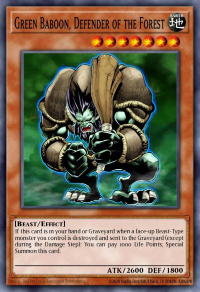 Green Baboon Defender of the Forest Super Rare CT07-EN010 Collectible Tins 2010 Wave 1 Yugioh card