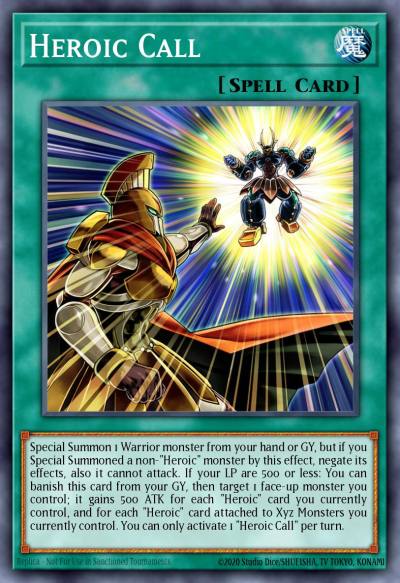 Heroic Call Ultra Rare BLCR-EN026 Battles of Legend Crystal Revenge Yugioh card