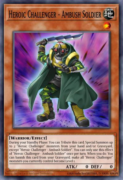 Heroic Challenger - Ambush Soldier Secret Rare NUMH-EN010 Number Hunters Yugioh card