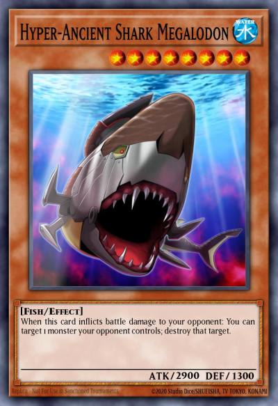 Hyper-Ancient Shark Megalodon Mosaic Rare BP02-EN121 Battle Pack 2 War of the Giants Yugioh card