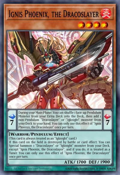 Ignis Phoenix the Dracoslayer Prismatic Secret Rare MP23-EN172 25th Anniversary Tin Dueling Heroes Mega Pack Yugioh card