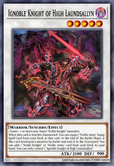 Ignoble Knight of High Laundsallyn Platinum Rare NKRT-EN036 Noble Knights of the Round Table Box Set Yugioh card