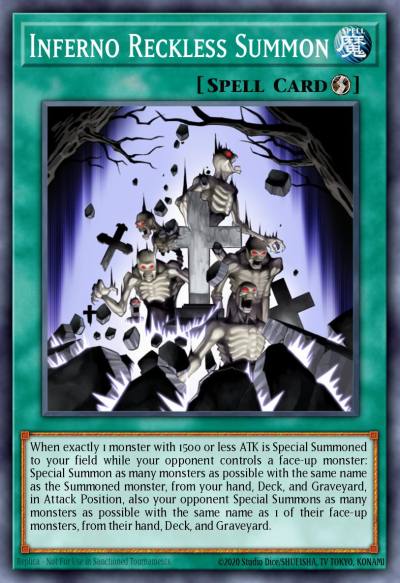 Inferno Reckless Summon Super Rare DP2-EN025 Duelist Pack Chazz Princeton Yugioh card