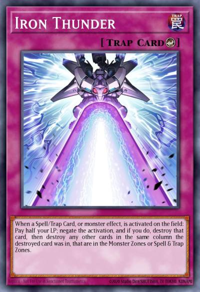 Iron Thunder Prismatic Secret Rare MP25-EN058 2025 Mega-Pack Tin Yugioh card