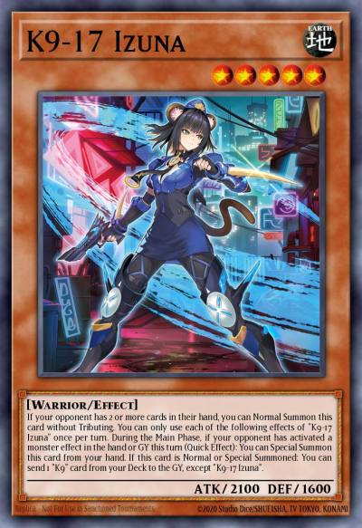K9-17 Izuna Collector's Rare JUSH-EN031 Justice Hunters Yugioh card