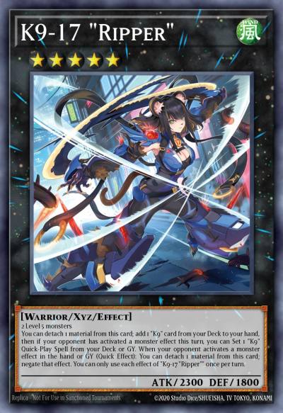 K9-17 Ripper Collector's Rare JUSH-EN035 Justice Hunters Yugioh card