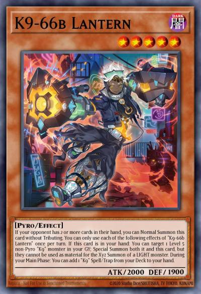 K9-66b Lantern Super Rare JUSH-EN033 Justice Hunters Yugioh card