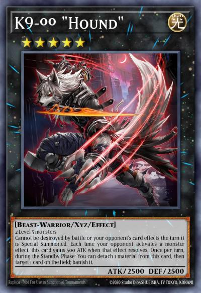 K9-ØØ Hound Rare JUSH-EN036 Justice Hunters Yugioh card