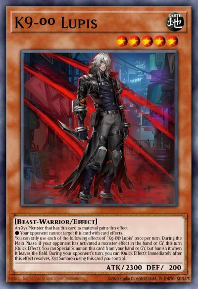 K9-ØØ Lupis Collector's Rare JUSH-EN034 Justice Hunters Yugioh card