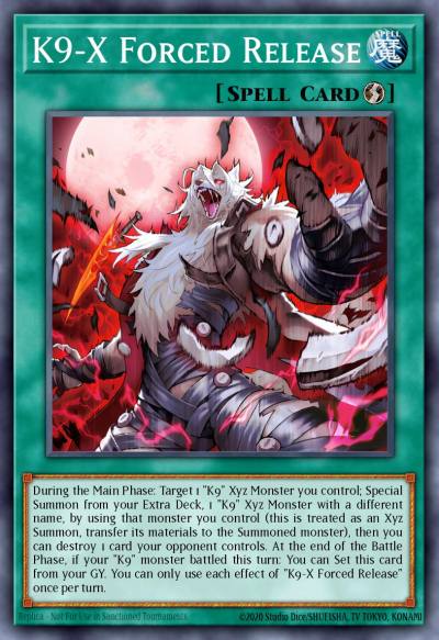 K9-X Forced Release Super Rare JUSH-EN039 Justice Hunters Yugioh card