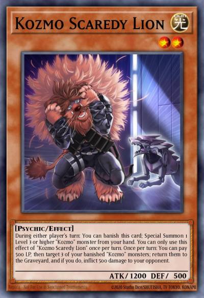 Kozmo Scaredy Lion Super Rare SHVI-EN082 Shining Victories Yugioh card