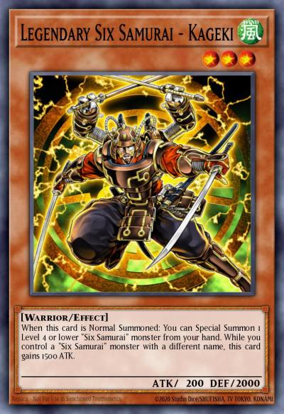 Legendary Six Samurai - Kageki Super Rare SDWA-EN018 Samurai Warlords Structure Deck Yugioh card