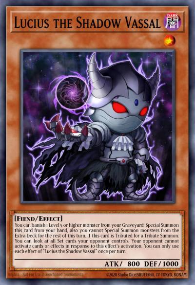 Lucius the Shadow Vassal Common SR01-EN010 Emperor of Darkness Structure Deck Yugioh card