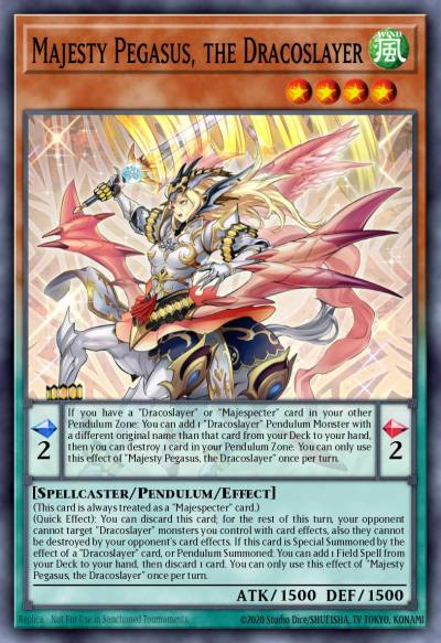 Majesty Pegasus the Dracoslayer Prismatic Secret Rare MP23-EN173 25th Anniversary Tin Dueling Heroes Mega Pack Yugioh card